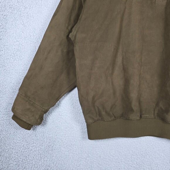 Zero Restriction Sweater Mens Medium Brown 1/4 button Golf Outerwear Suede VTG - Picture 4 of 12